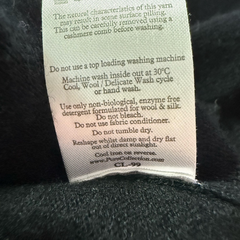 Pure Collection Cashmere Slim Fit Crew Neck Sweater, Black, Size 08-10 - Picture 9 of 9